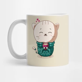 Kawaii cat and warm coffee Mug